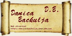 Danica Bačkulja vizit kartica